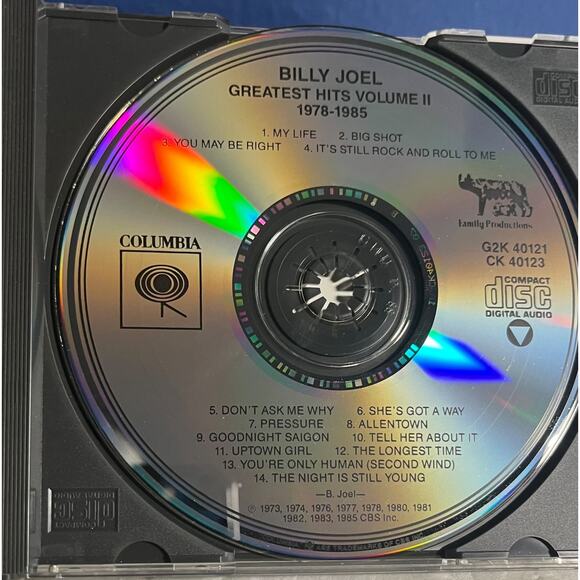 Billy Joel - Greatest Hits Volume I & Volume II (2 CD Set, Columbia Records) - Picture 9 of 10